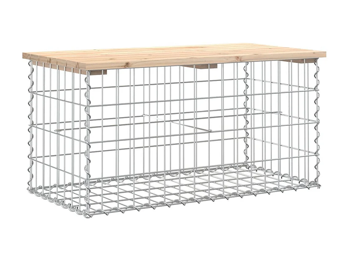 Banc de jardin design de gabion 83x44x42 cm bois massif de pin PEWV87953