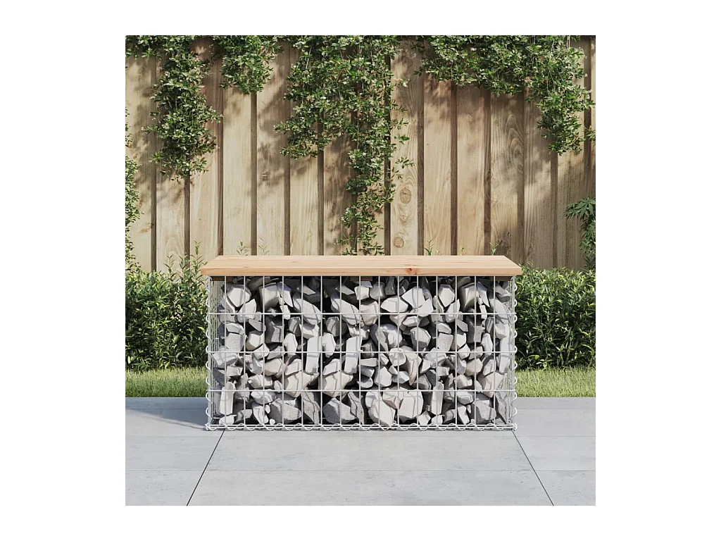 Banc de jardin design de gabion 83x44x42 cm bois massif de pin PEWV87953
