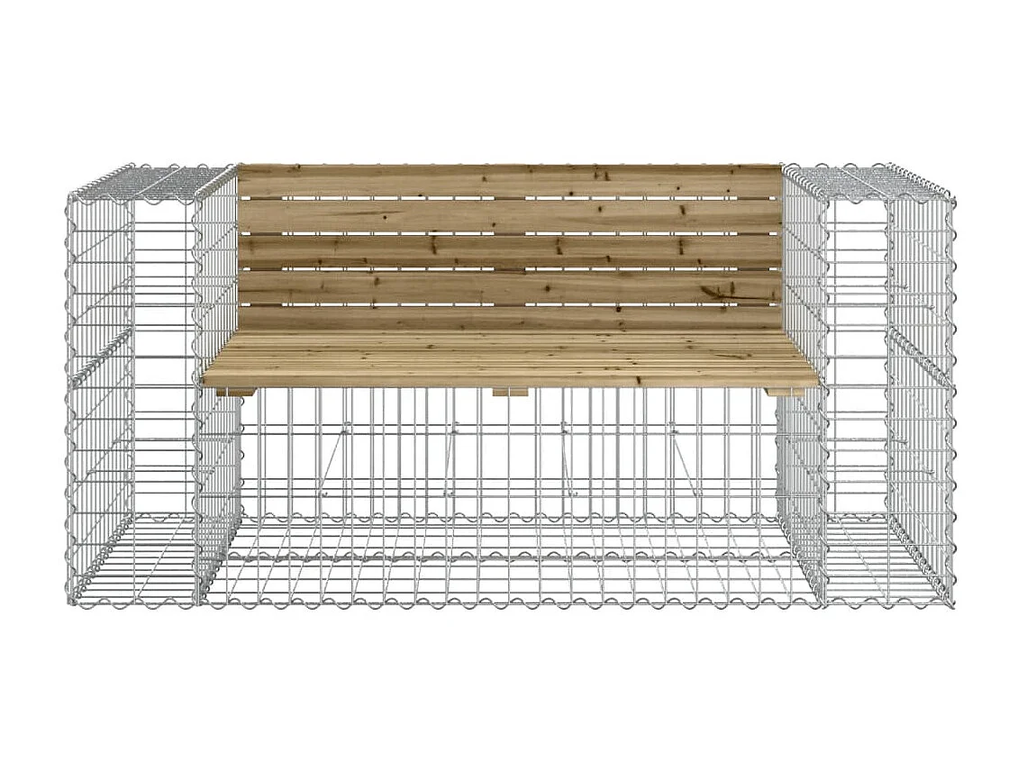 Banc de jardin design gabion 143x71x65,5cm bois de pin imprégné PEWV94969