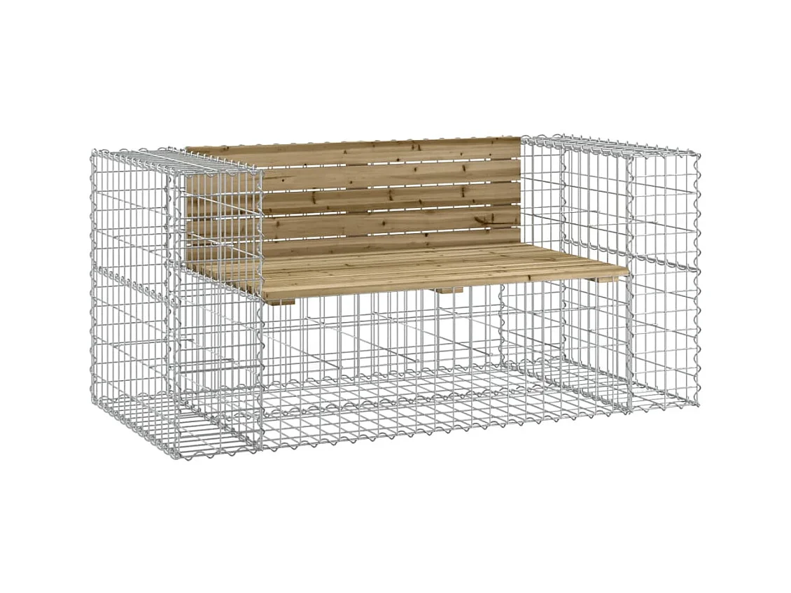 Banc de jardin design gabion 143x71x65,5cm bois de pin imprégné PEWV94969