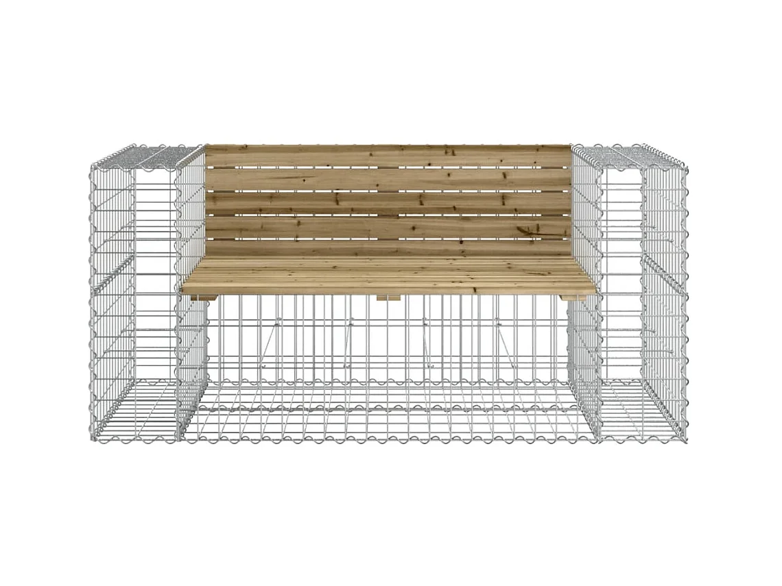 Banc de jardin design gabion 143x71x65,5cm bois de pin imprégné PEWV94969