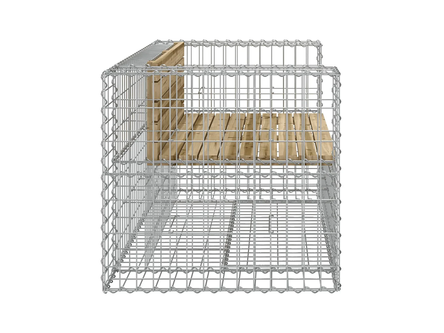 Banc de jardin design gabion 143x71x65,5cm bois de pin imprégné PEWV94969