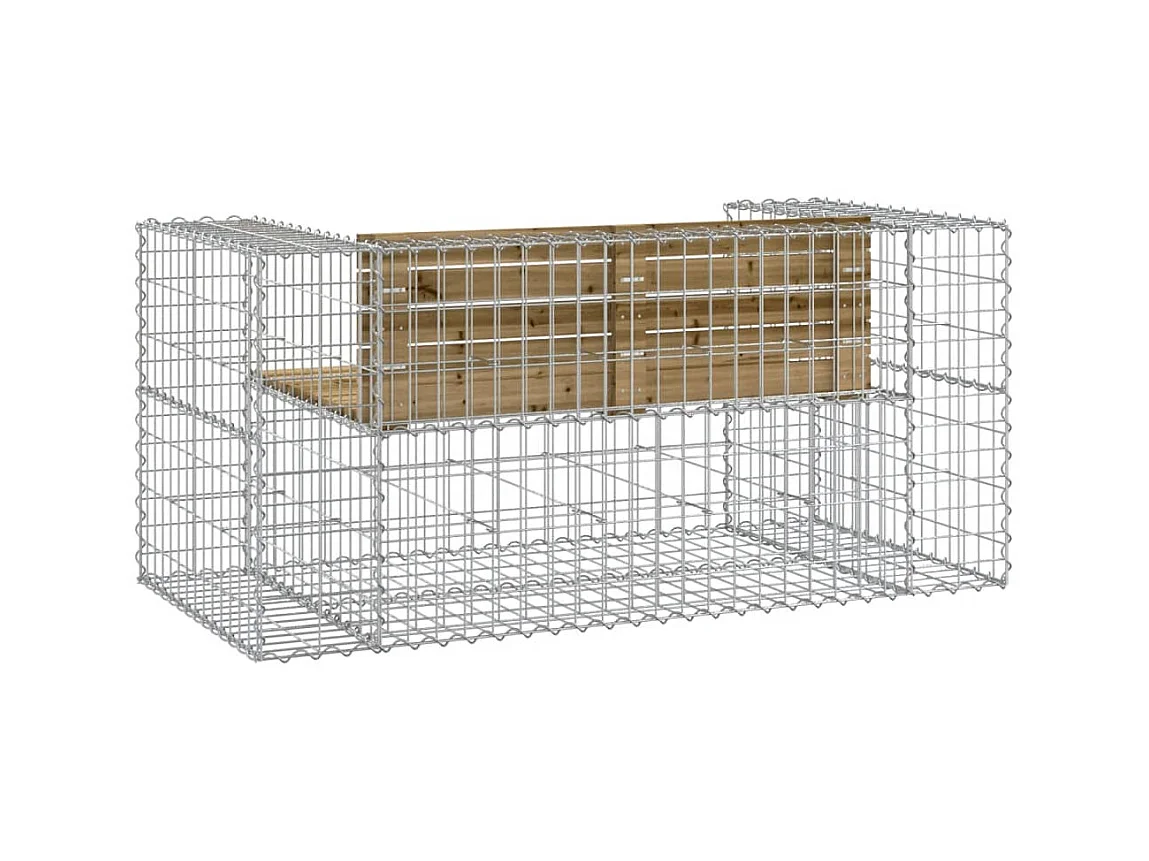 Banc de jardin design gabion 143x71x65,5cm bois de pin imprégné PEWV94969