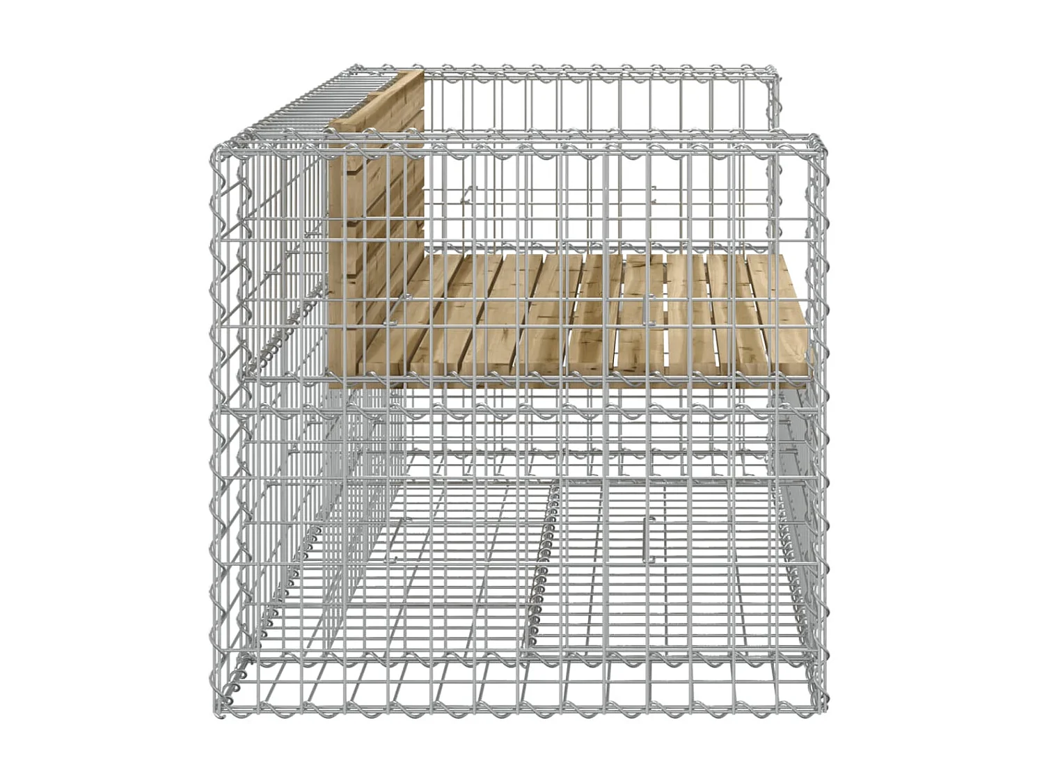 Banc de jardin design gabion 143x71x65,5cm bois de pin imprégné PEWV94969