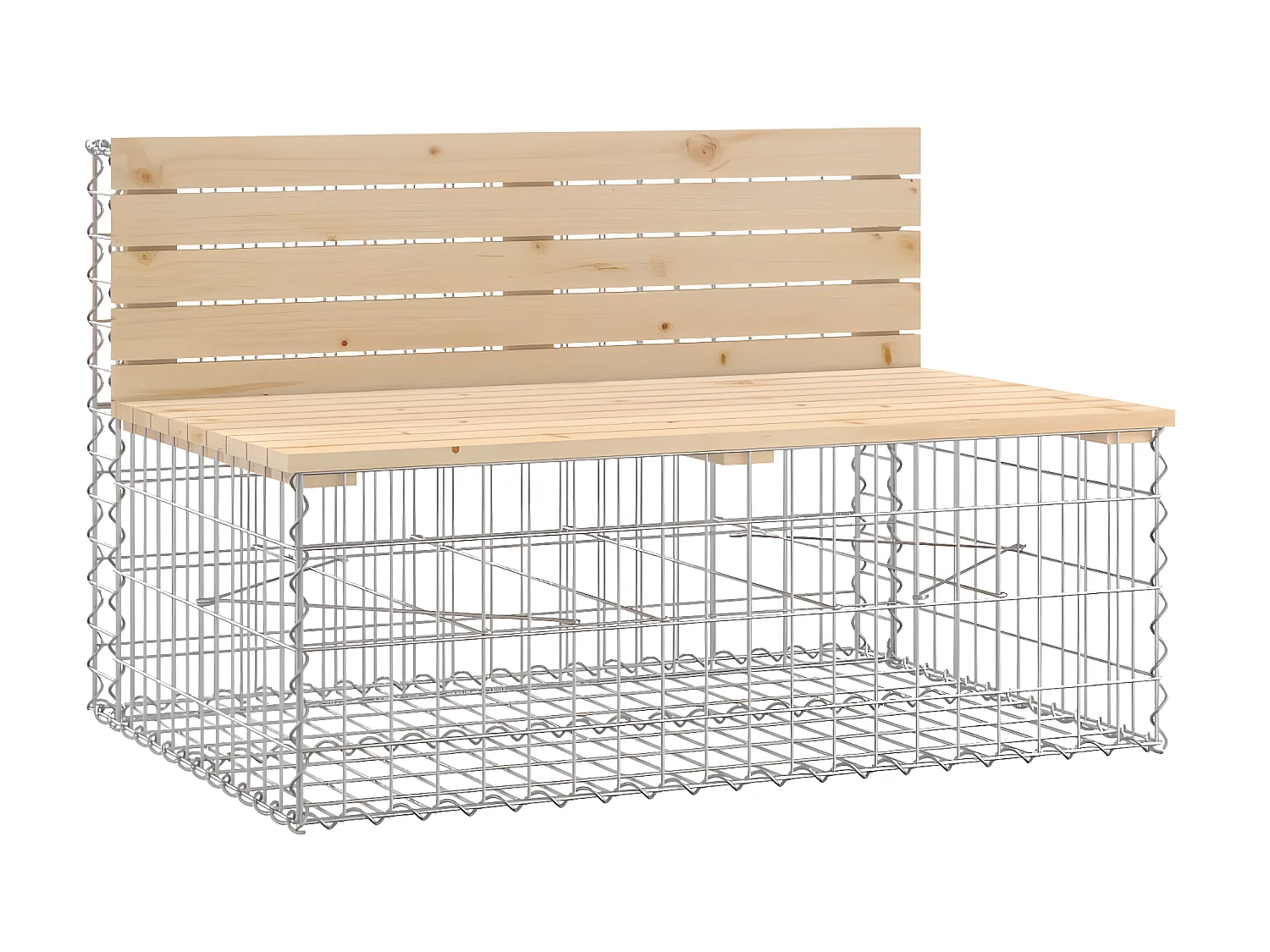 Banco de jardim c/ design gabião 103x70x65 cm pinho maciço PT736375