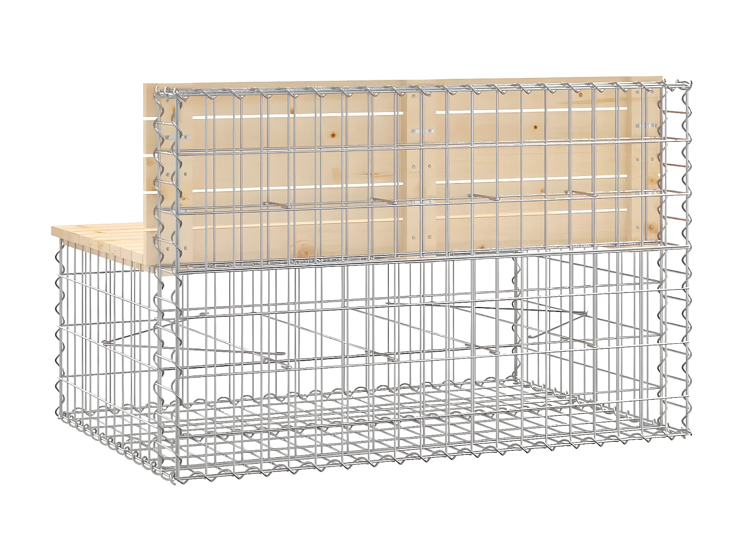 Banco de jardim c/ design gabião 103x70x65 cm pinho maciço PT736375