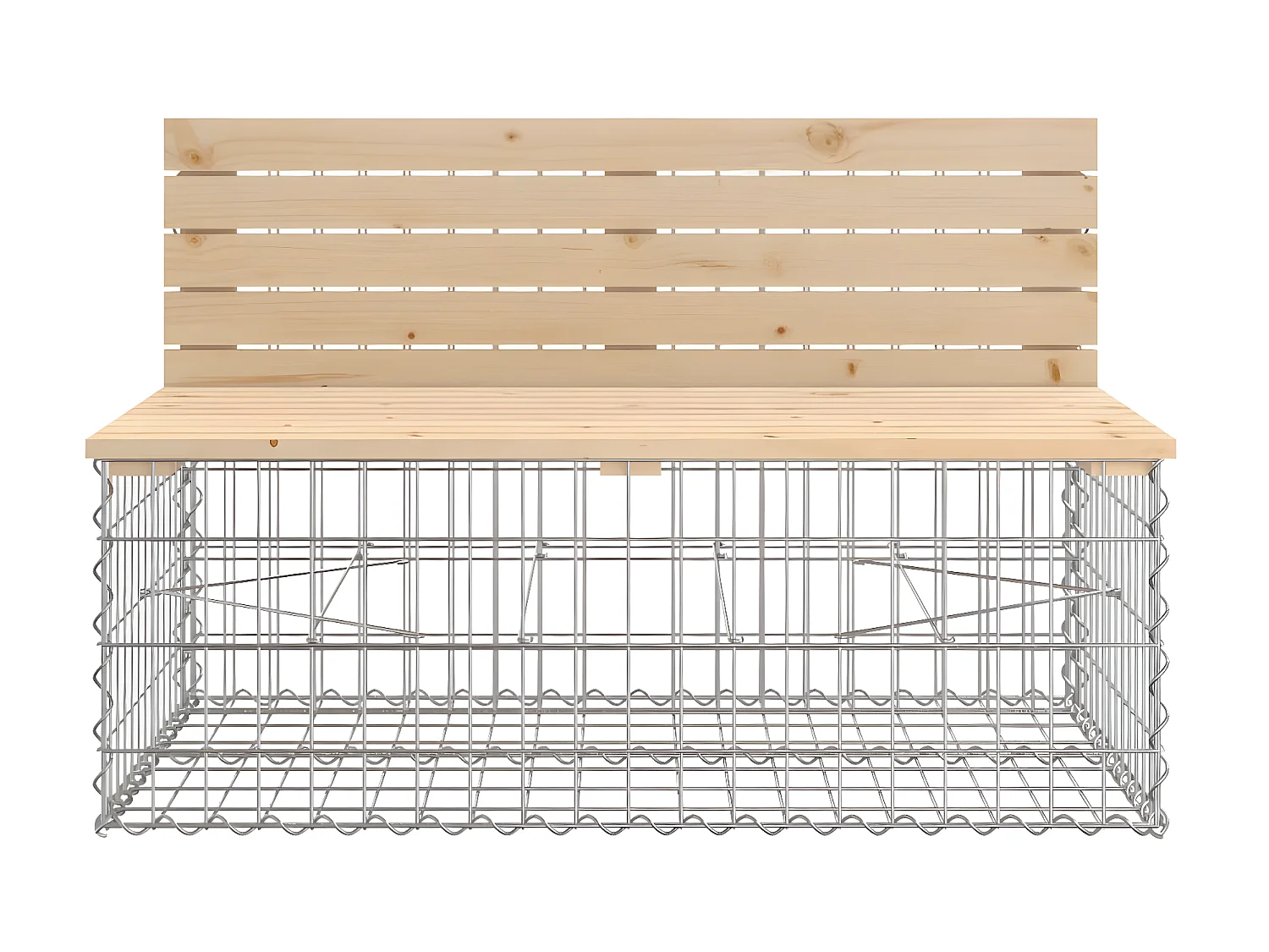 Banc de jardin design de gabion 103x70x65 cm bois massif de pin PEWV87745