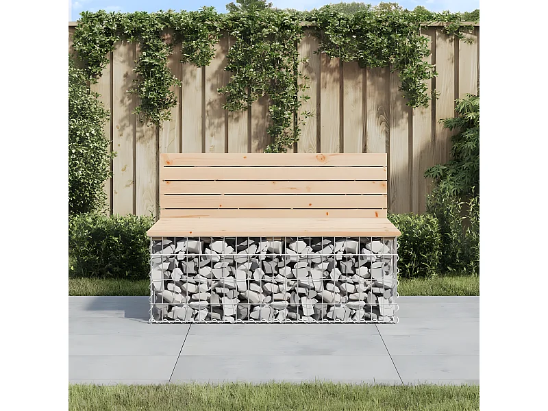 Banc de jardin design de gabion 103x70x65 cm bois massif de pin PEWV87745