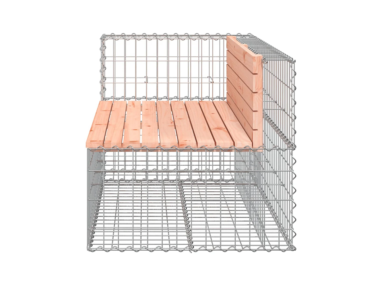 Banco jardim design gabião 122x71x65,5cm madeira douglas maciça PT970872