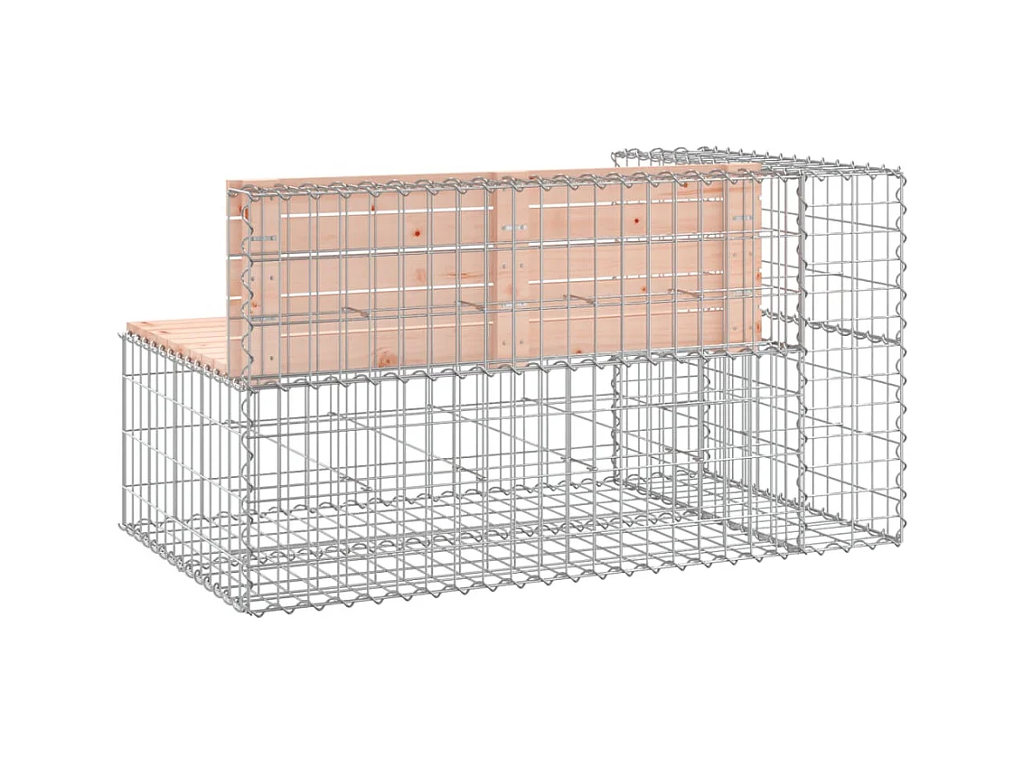 Banco jardim design gabião 122x71x65,5cm madeira douglas maciça PT970872