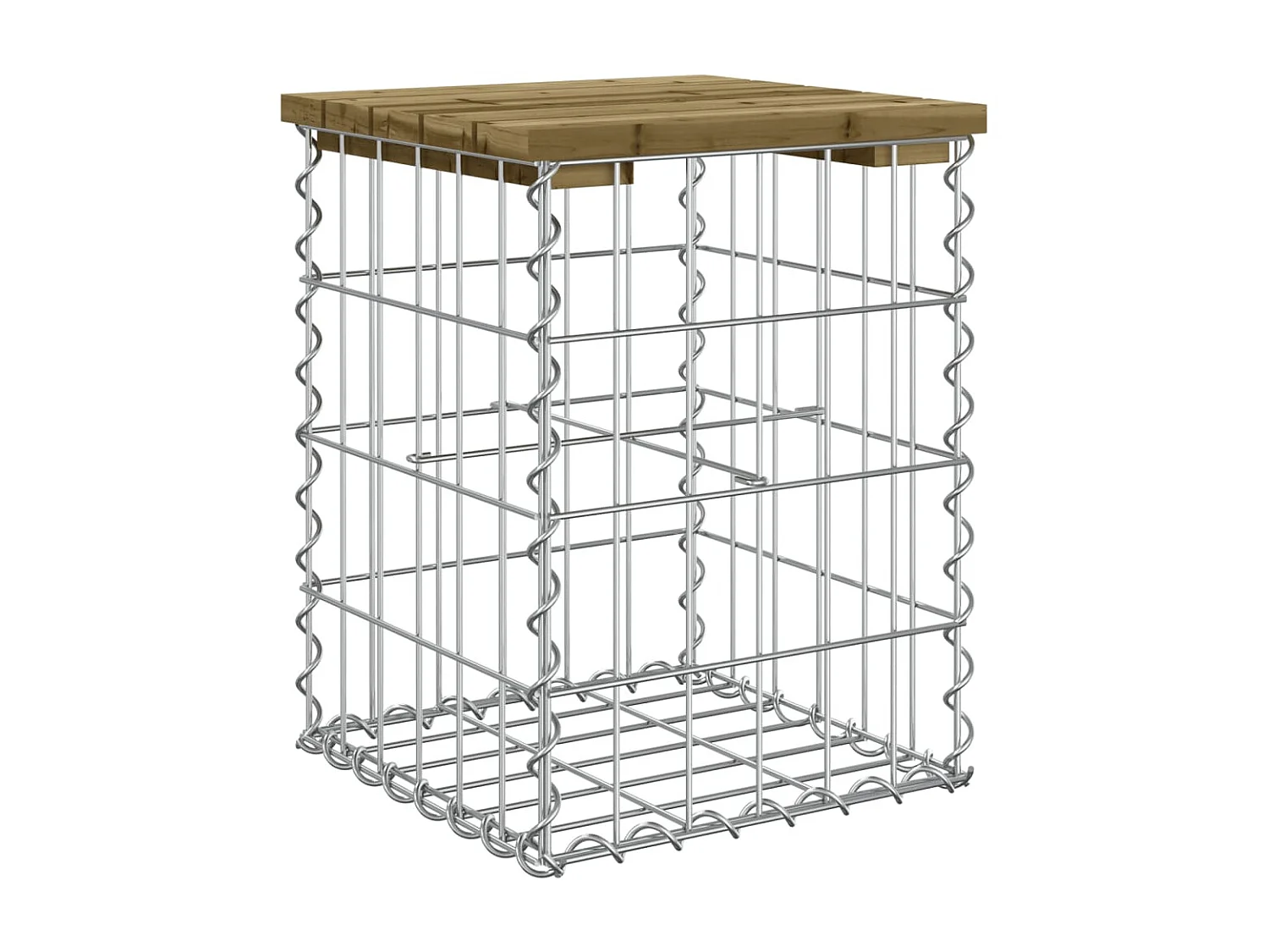 Banc de jardin design gabion 33x31x42 cm bois de pin imprégné PEWV57950