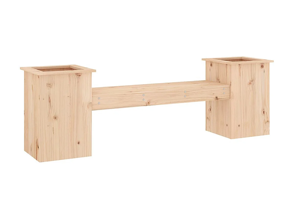 Banco con jardineras madera maciza de pino 184,5x39,5x56,5 cm ES32286