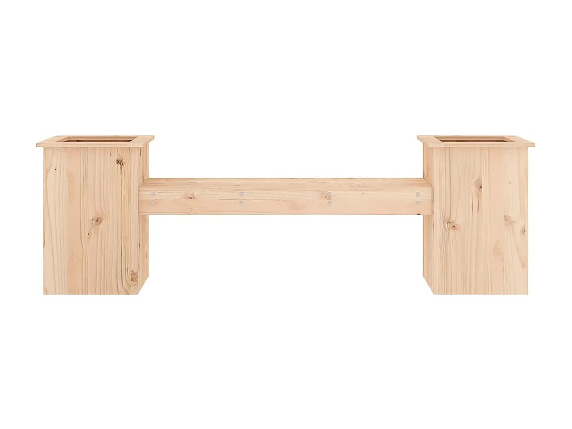 Banco con jardineras madera maciza de pino 184,5x39,5x56,5 cm ES32286