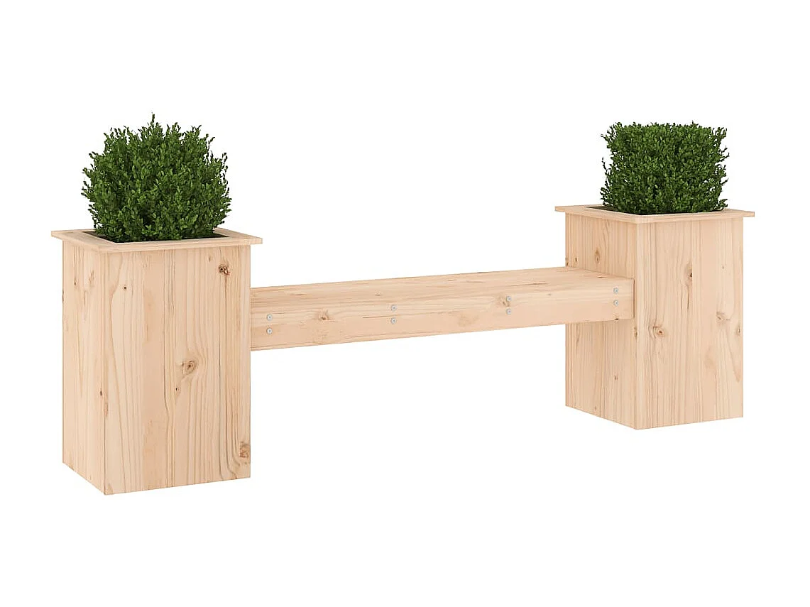Banc avec jardinières 184,5x39,5x56,5 cm bois massif de pin PEWV60833