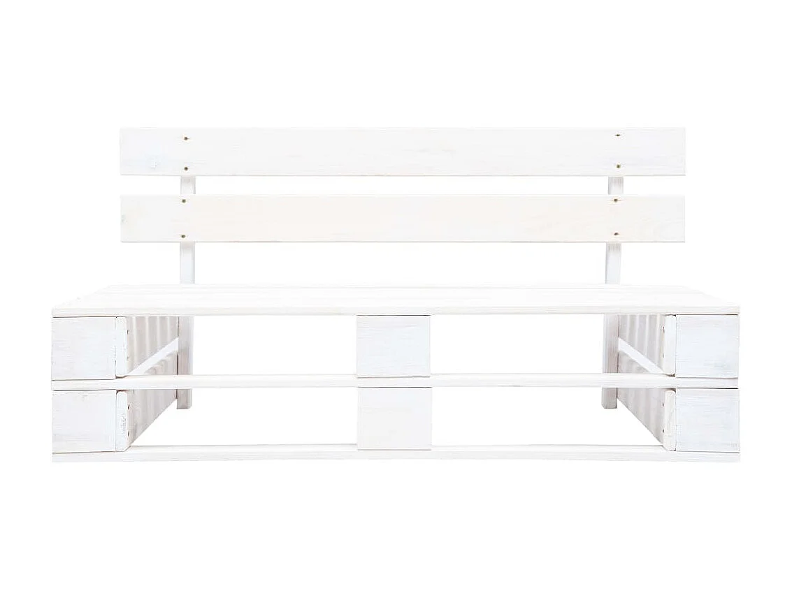 Banc palette de jardin bois gris blanc PEWV76888