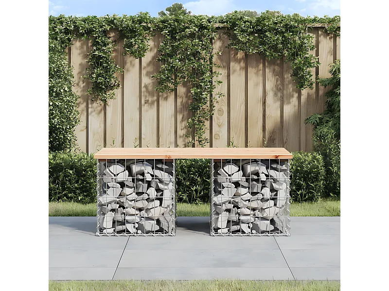 Banc de jardin design de gabion 103x44x42 cm bois massif de pin PEWV37147