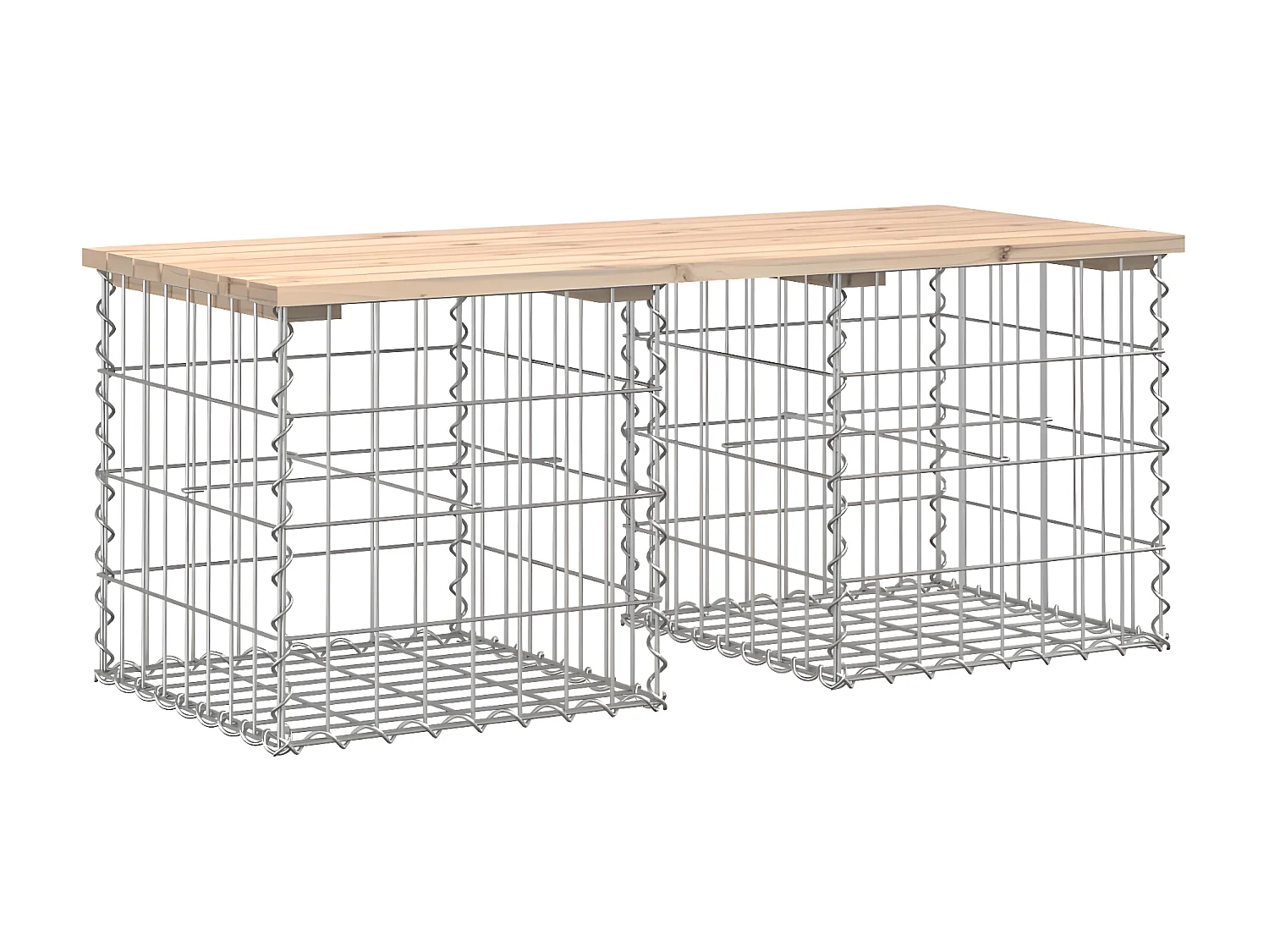 Banc de jardin design de gabion 103x44x42 cm bois massif de pin PEWV37147