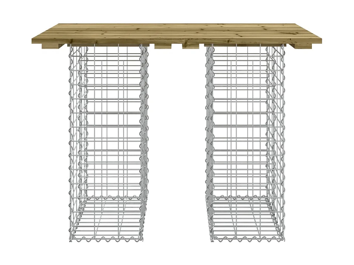 Banco de jardim c/ design gabião 100x70x72 cm pinho impregnado PT638672