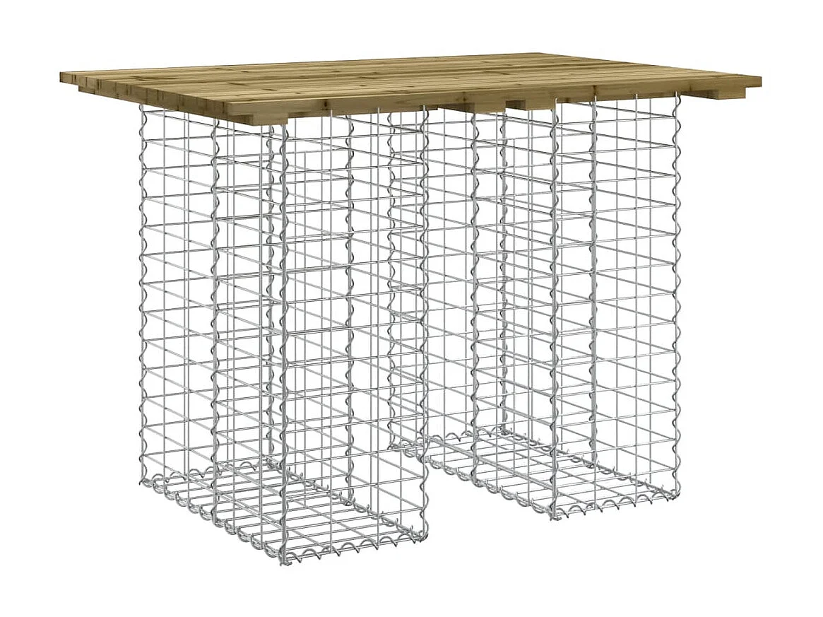 Banc de jardin design gabion 100x70x72 cm bois de pin imprégné PEWV79065
