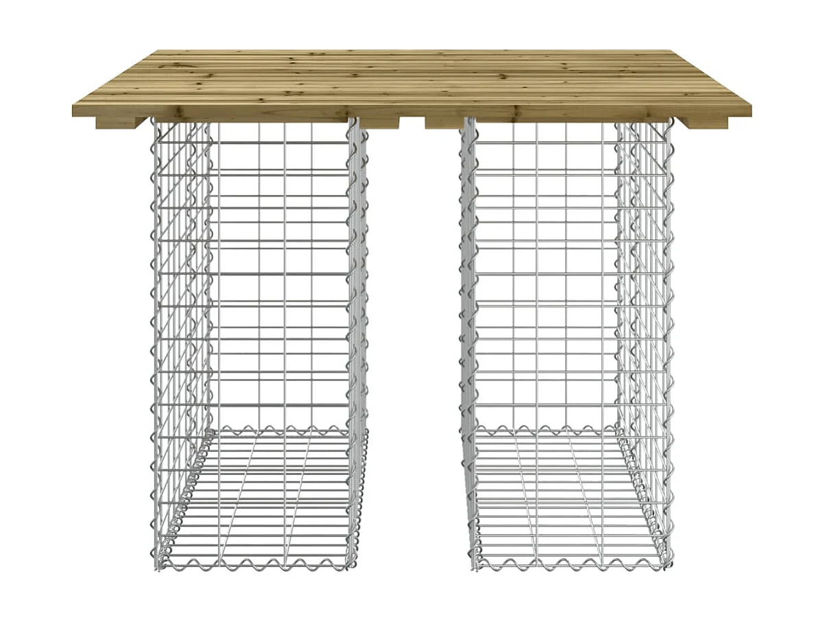Banco jardín cesta gaviones madera pino impregnada 100x102x72cm ES27167