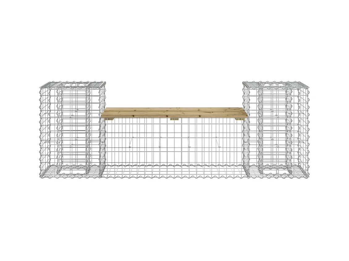 Banc de jardin design gabion 183x41x60,5cm bois de pin imprégné PEWV10339
