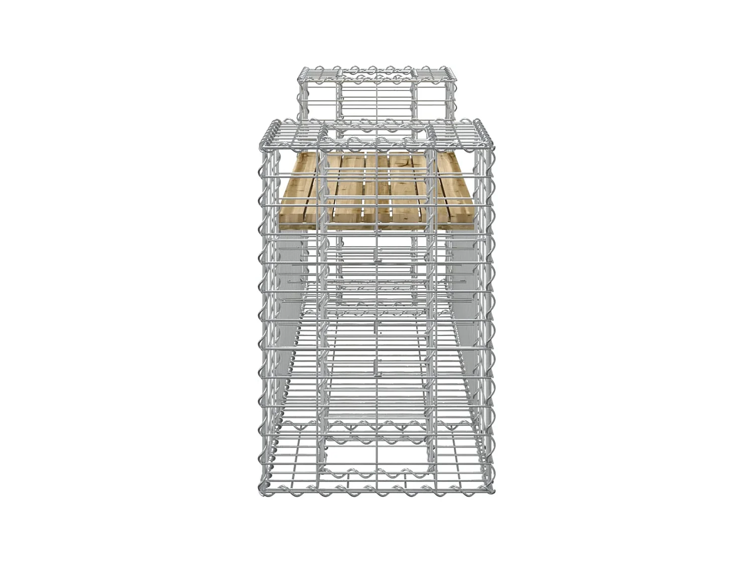 Banc de jardin design gabion 183x41x60,5cm bois de pin imprégné PEWV10339
