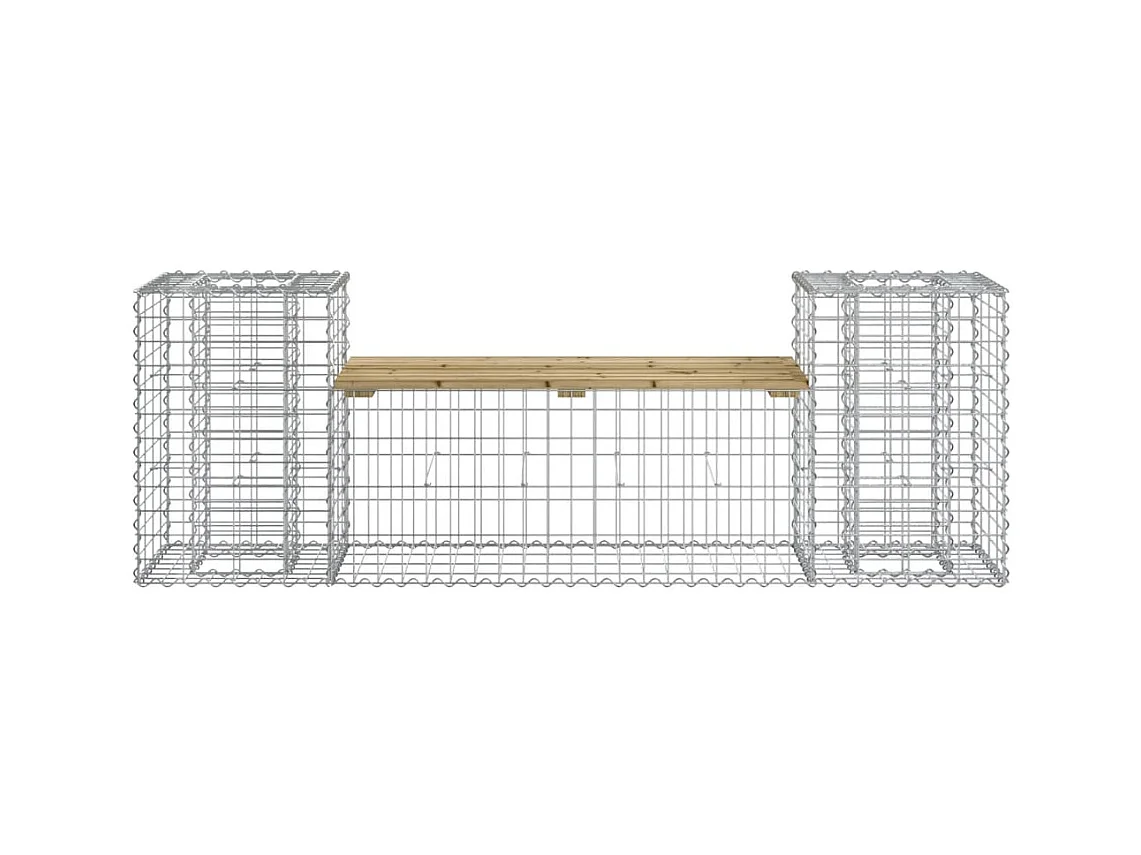 Banc de jardin design gabion 183x41x60,5cm bois de pin imprégné PEWV10339