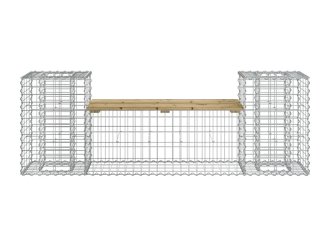 Banc de jardin design gabion 183x41x60,5cm bois de pin imprégné PEWV10339