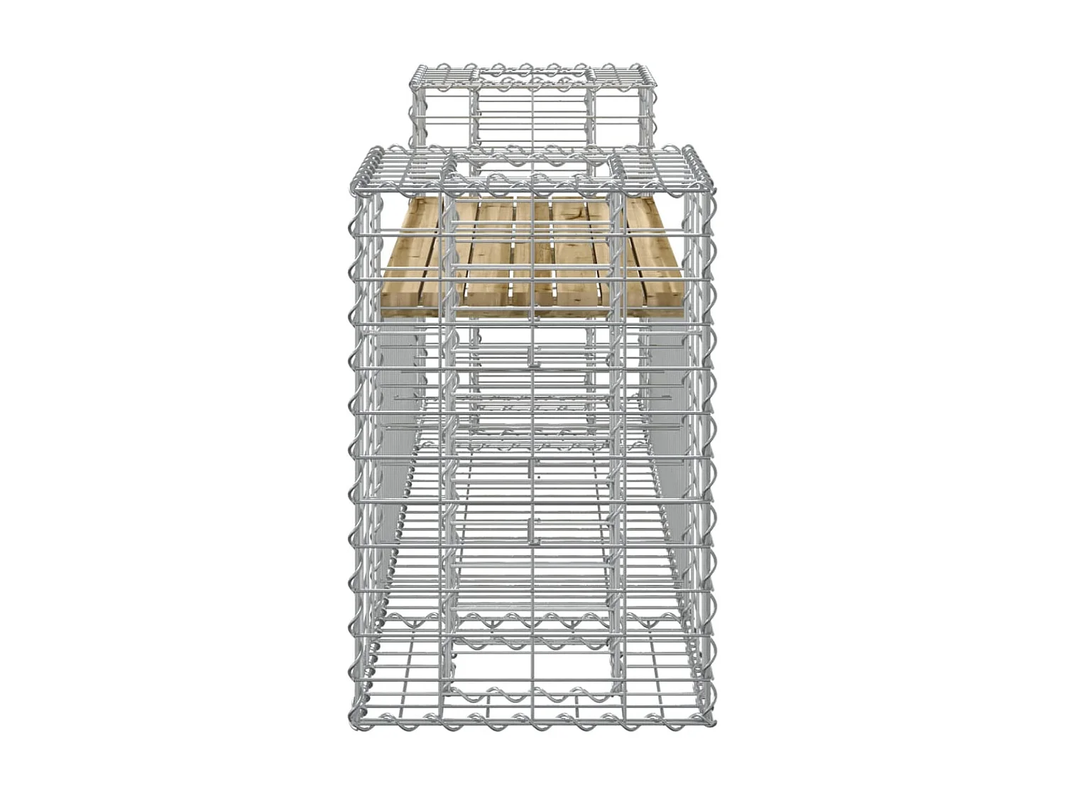 Banc de jardin design gabion 183x41x60,5cm bois de pin imprégné PEWV10339