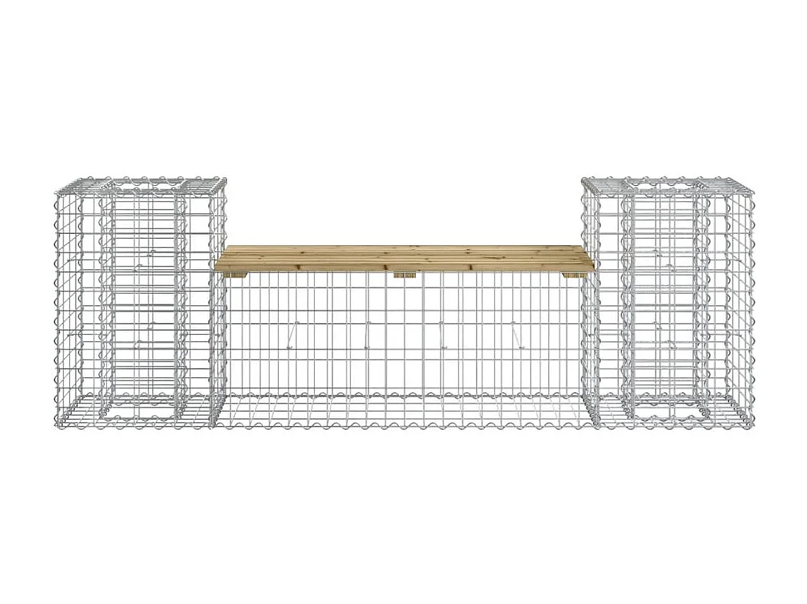 Banc de jardin design gabion 183x41x60,5cm bois de pin imprégné PEWV10339