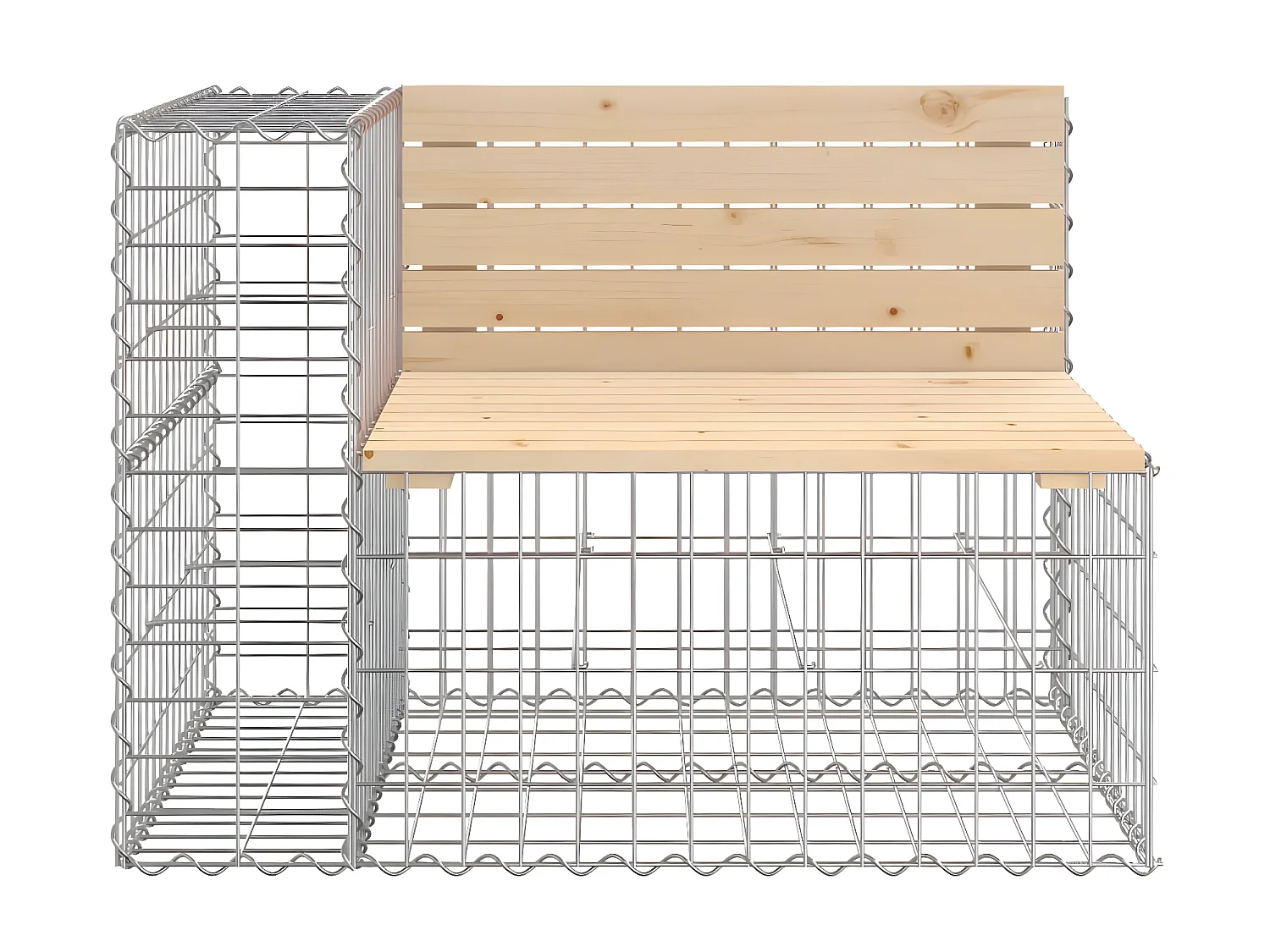 Banco de jardim c/ design gabião 287x71x65,5 cm pinho maciço PT359744