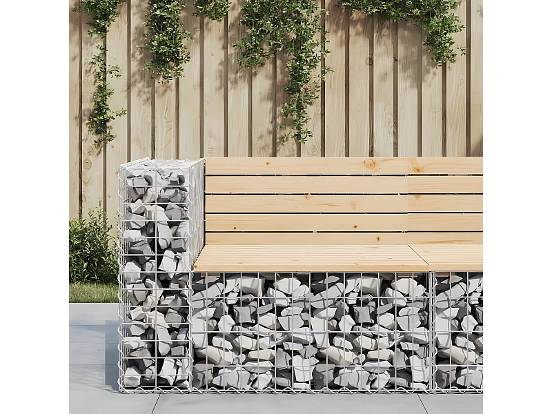 Banco de jardim c/ design gabião 92x71x65,5 cm pinho maciço PT478034