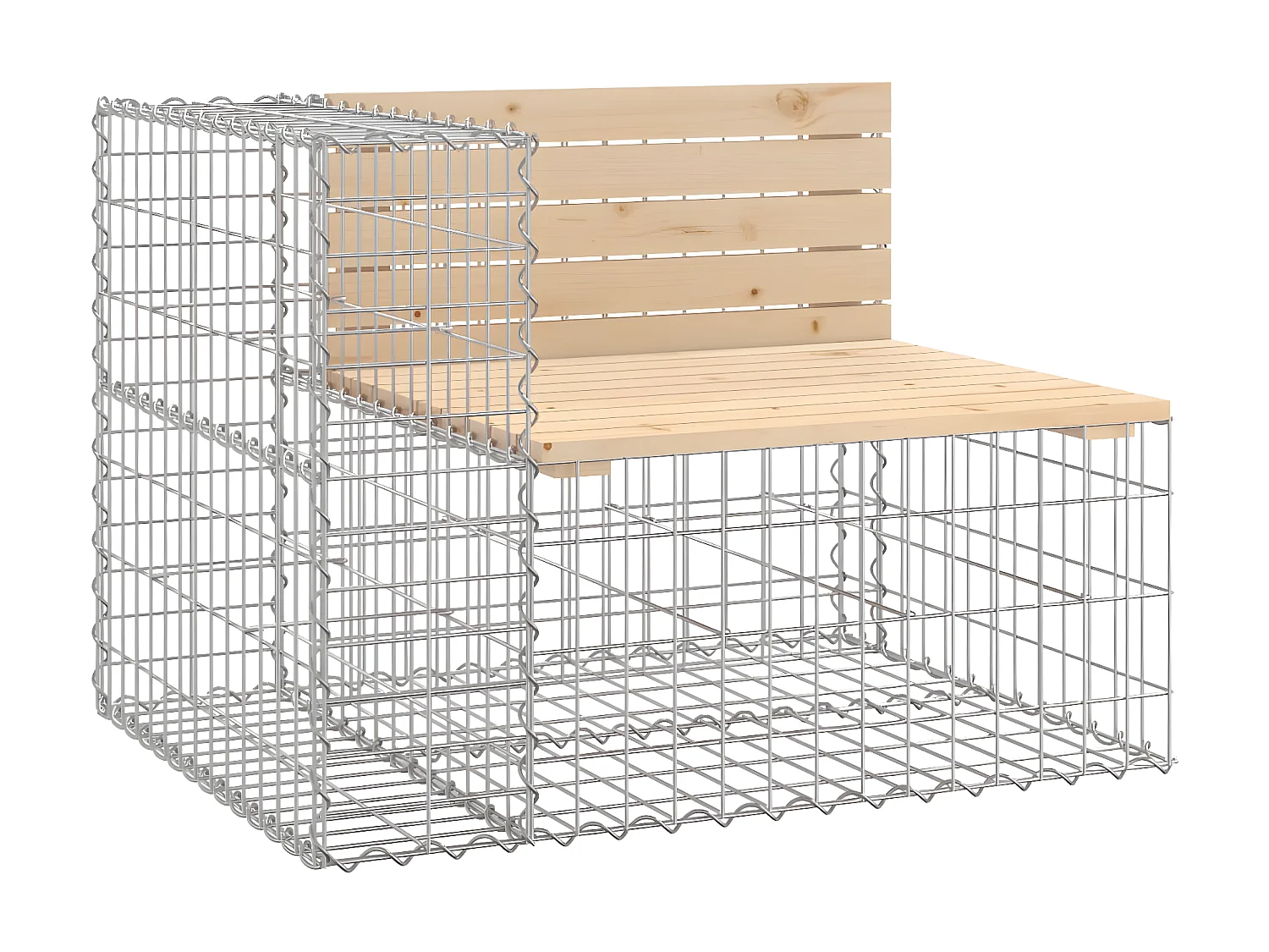 Banc de jardin design gabion 92x71x65,5 cm bois massif de pin PEWV24636
