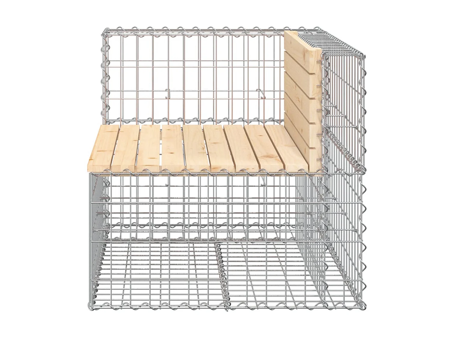 Banc de jardin design gabion 92x71x65,5 cm bois massif de pin PEWV24636