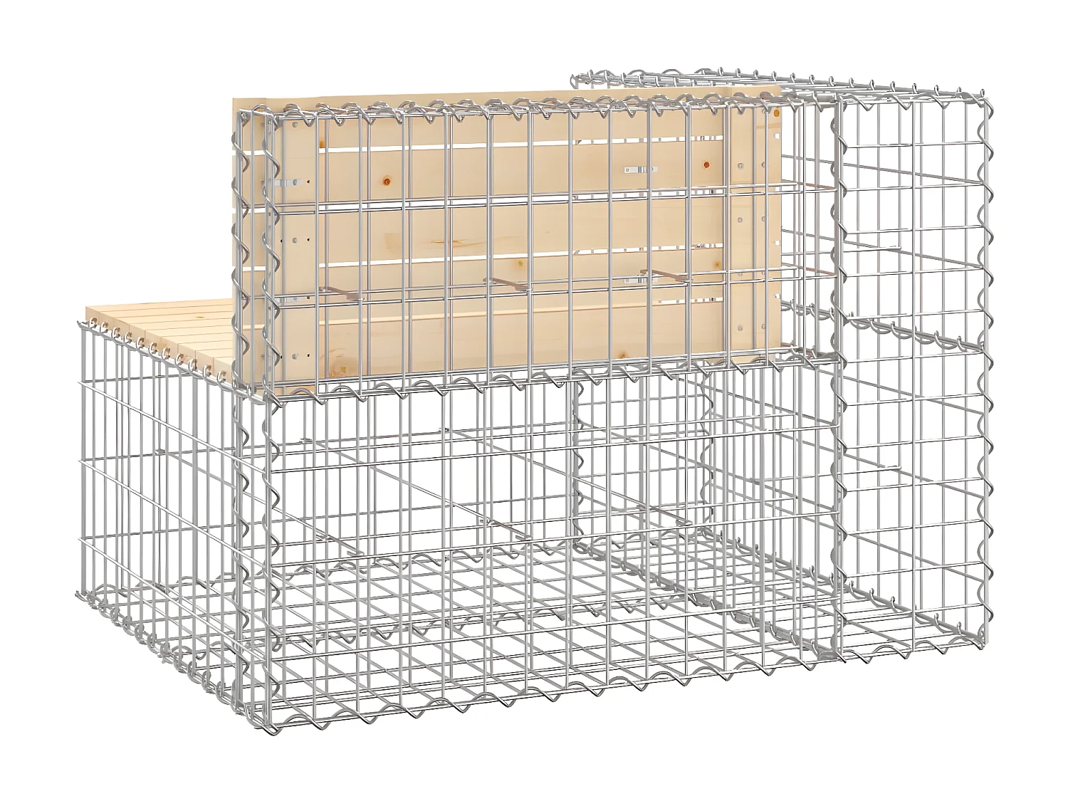 Banc de jardin design gabion 92x71x65,5 cm bois massif de pin PEWV24636