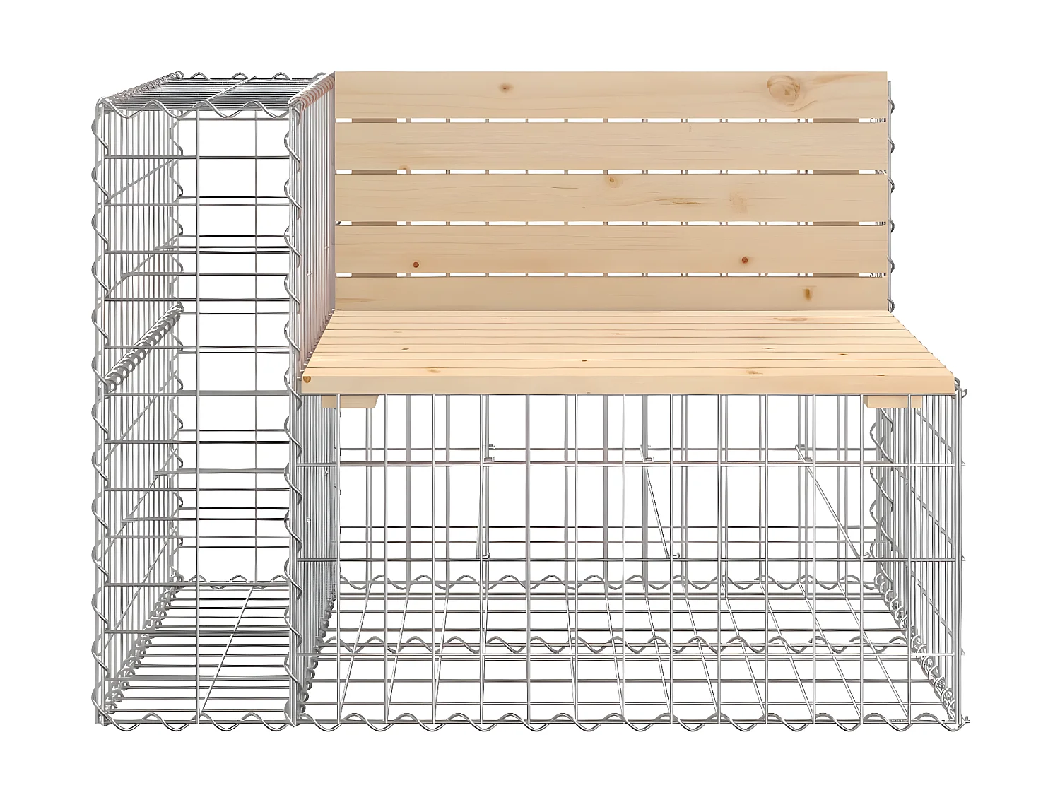 Banc de jardin design gabion 92x71x65,5 cm bois massif de pin PEWV24636