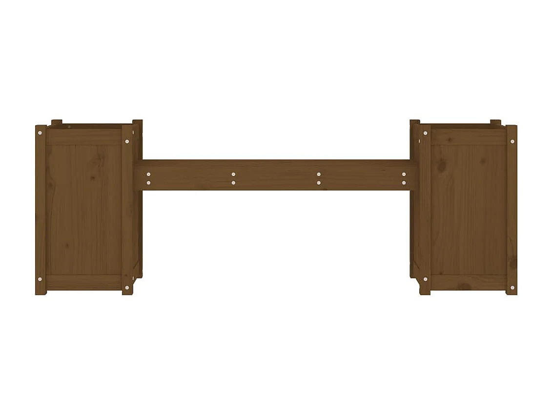 Banc avec jardinières marron miel bois massif de pin PEWV96923