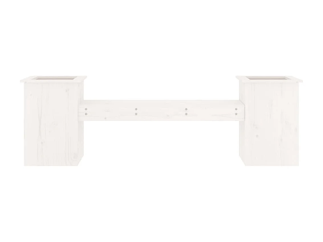 Banco con jardineras madera de pino blanco 184,5x39,5x56,5 cm ES52913