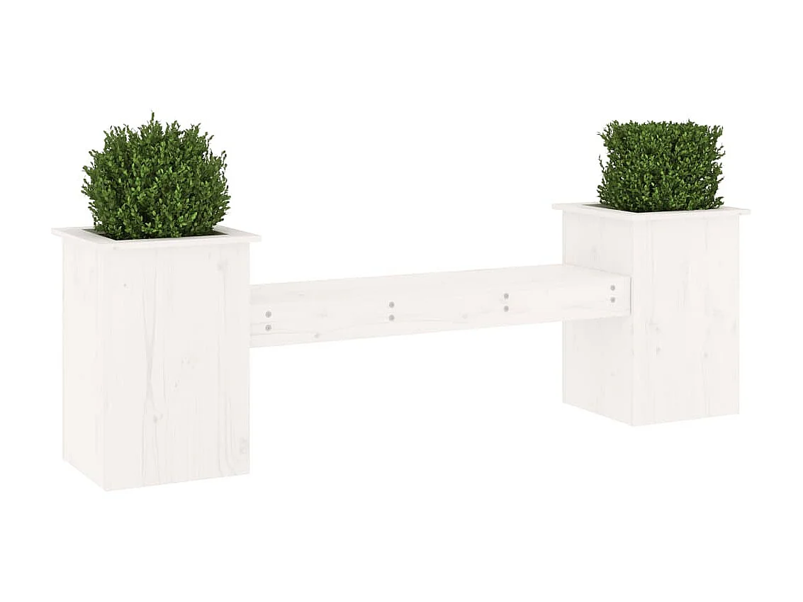Banco con jardineras madera de pino blanco 184,5x39,5x56,5 cm ES52913