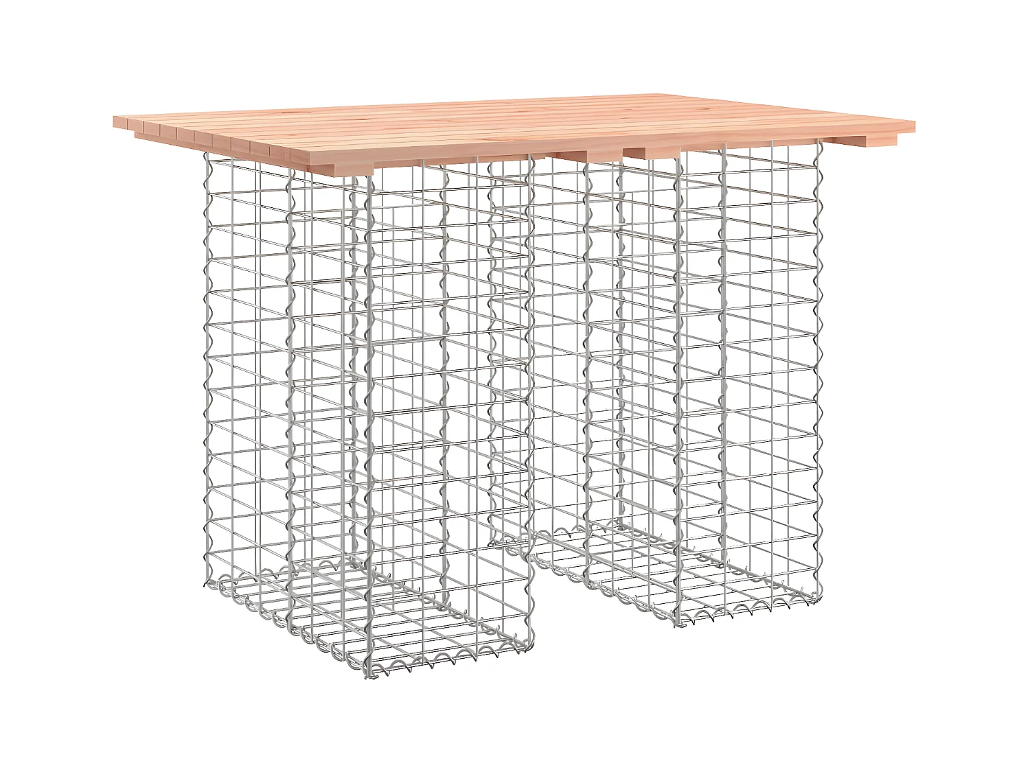 Banco jardim design gabião 100x70x72 cm madeira douglas maciça PT242190