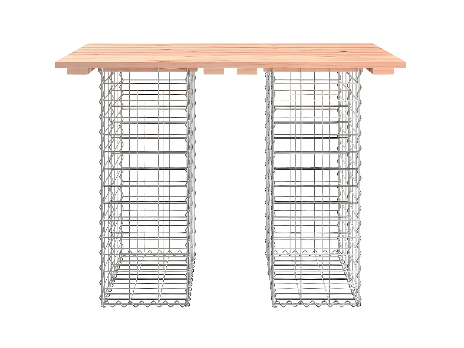 Banco jardim design gabião 100x70x72 cm madeira douglas maciça PT242190