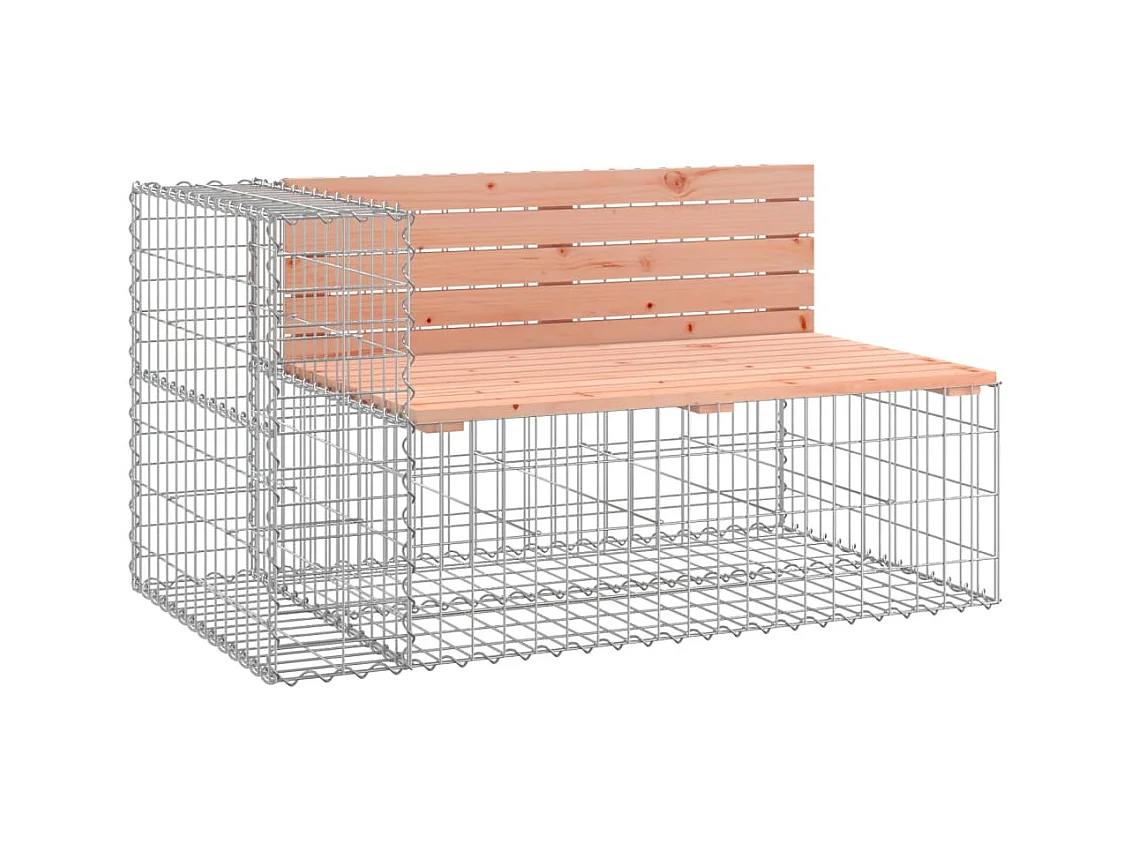 Banc de jardin avec panier en gabion bois massif de douglas PEWV70841