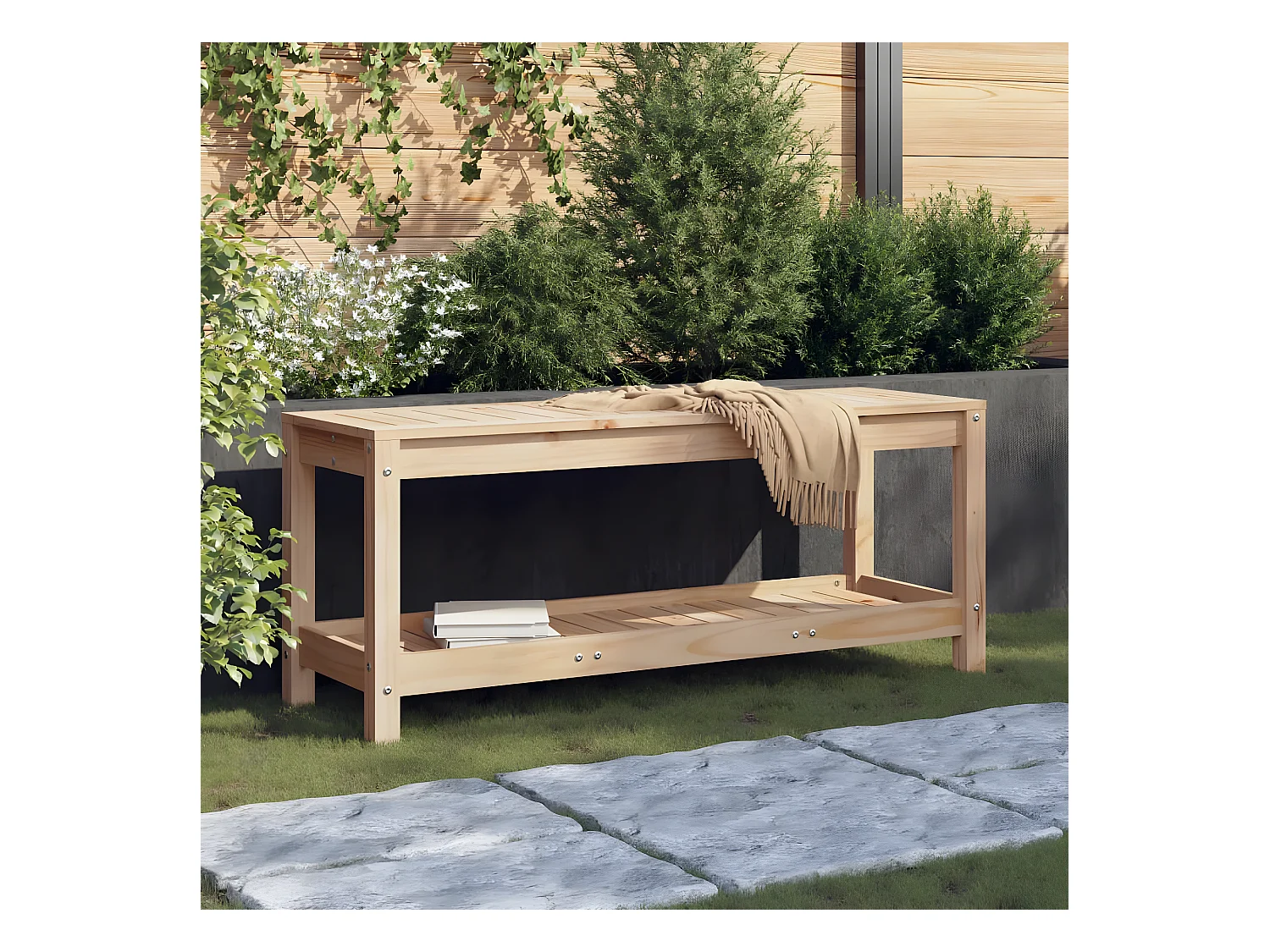 Banc de jardin 108x35x45 cm bois massif de pin PEWV51819
