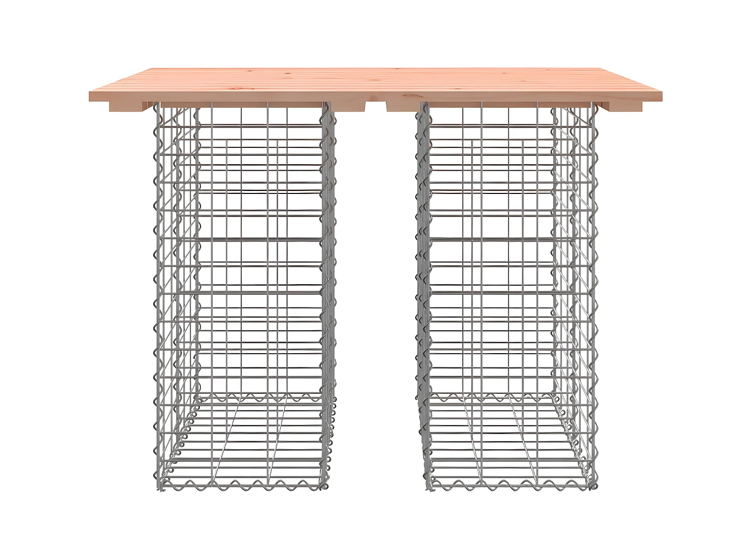 Banco jardim design gabião 100x70x72 cm madeira douglas maciça PT307866