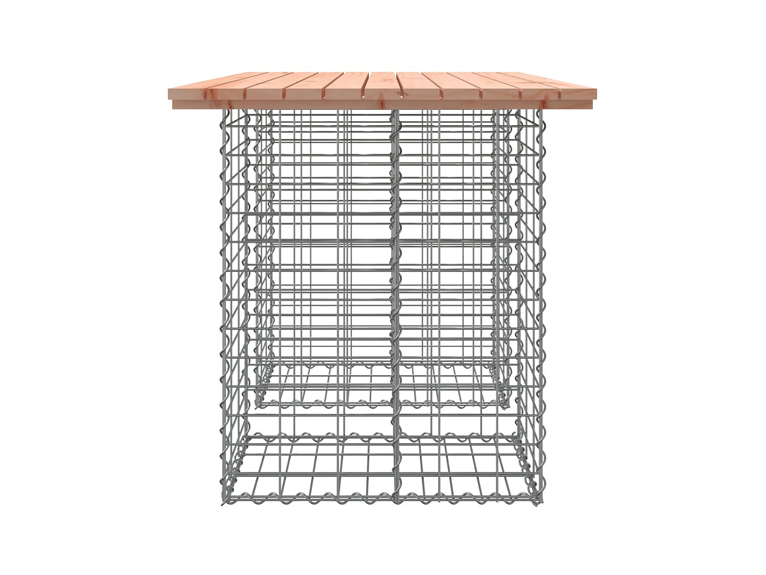 Banco jardim design gabião 100x70x72 cm madeira douglas maciça PT307866