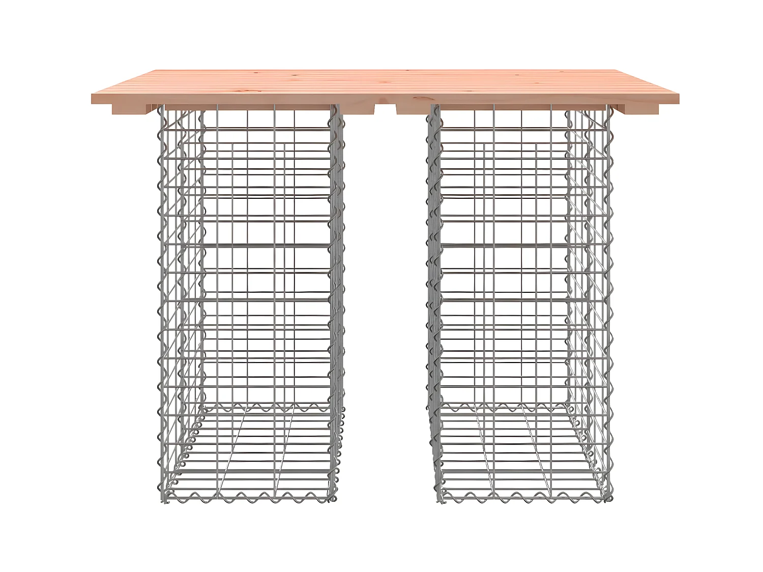 Banco jardim design gabião 100x70x72 cm madeira douglas maciça PT307866