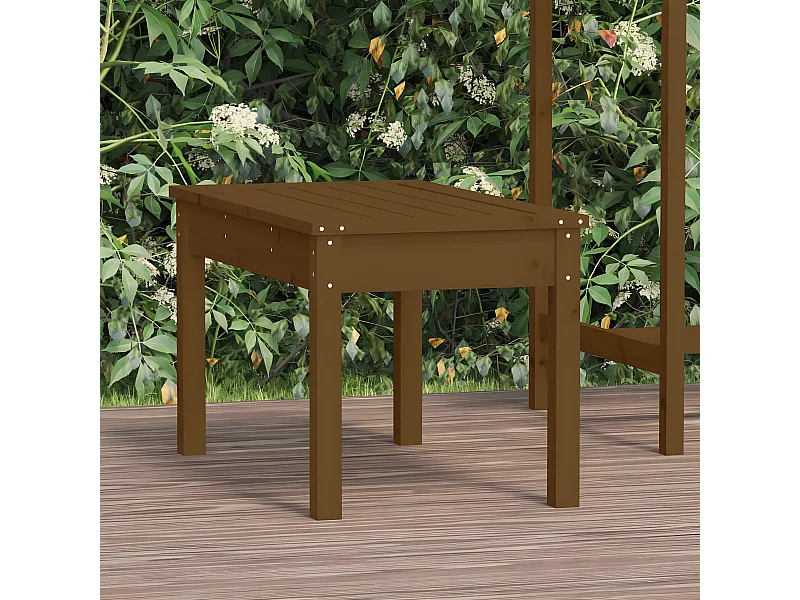 Banco de jardín madera maciza pino marrón miel 80x44x45 cm ES86212