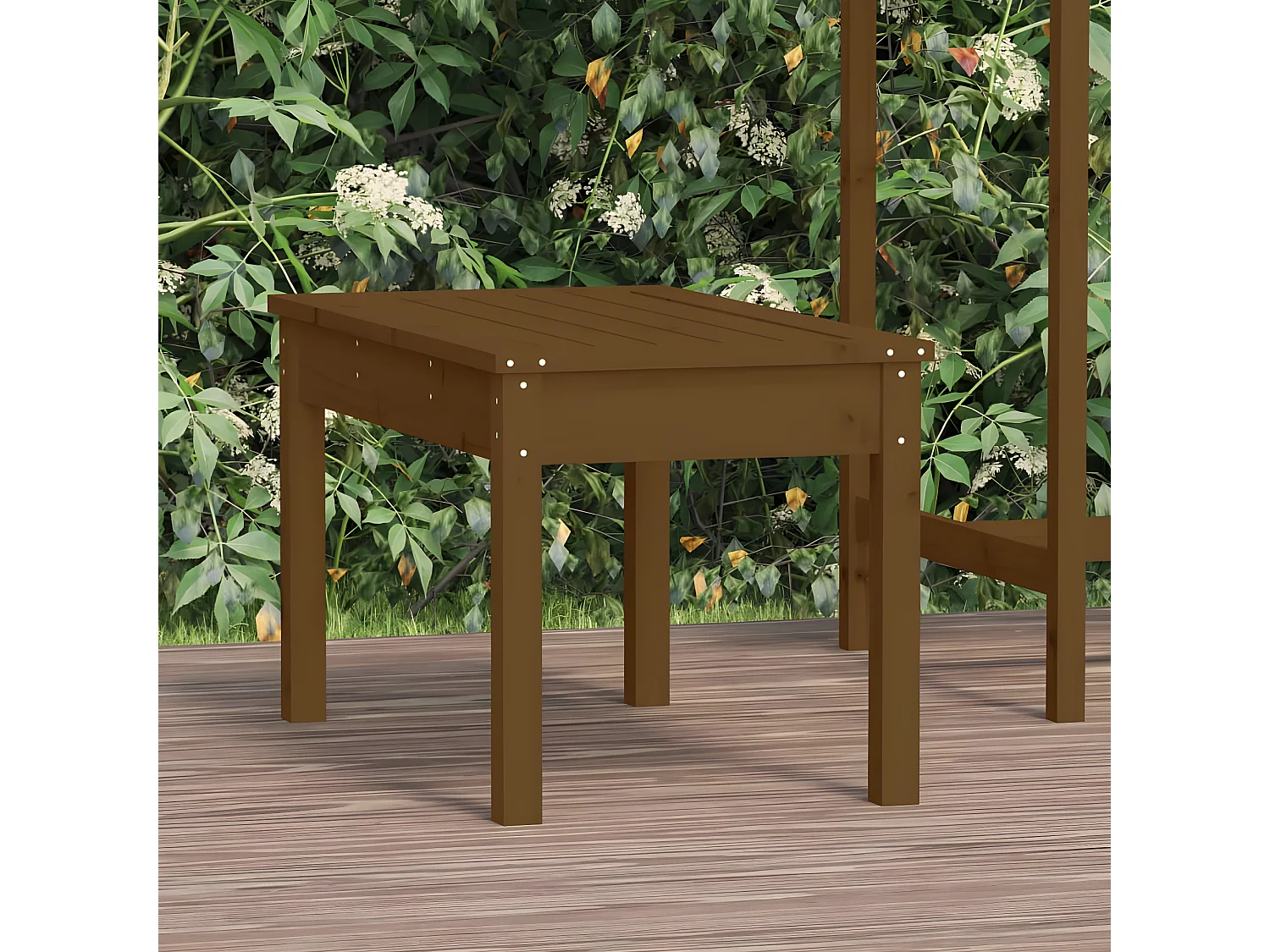 Banc de jardin marron miel 80x44x45 cm bois de pin massif PEWV83657