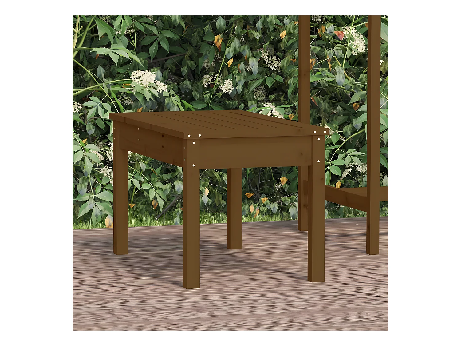 Banc de jardin marron miel 80x44x45 cm bois de pin massif PEWV83657