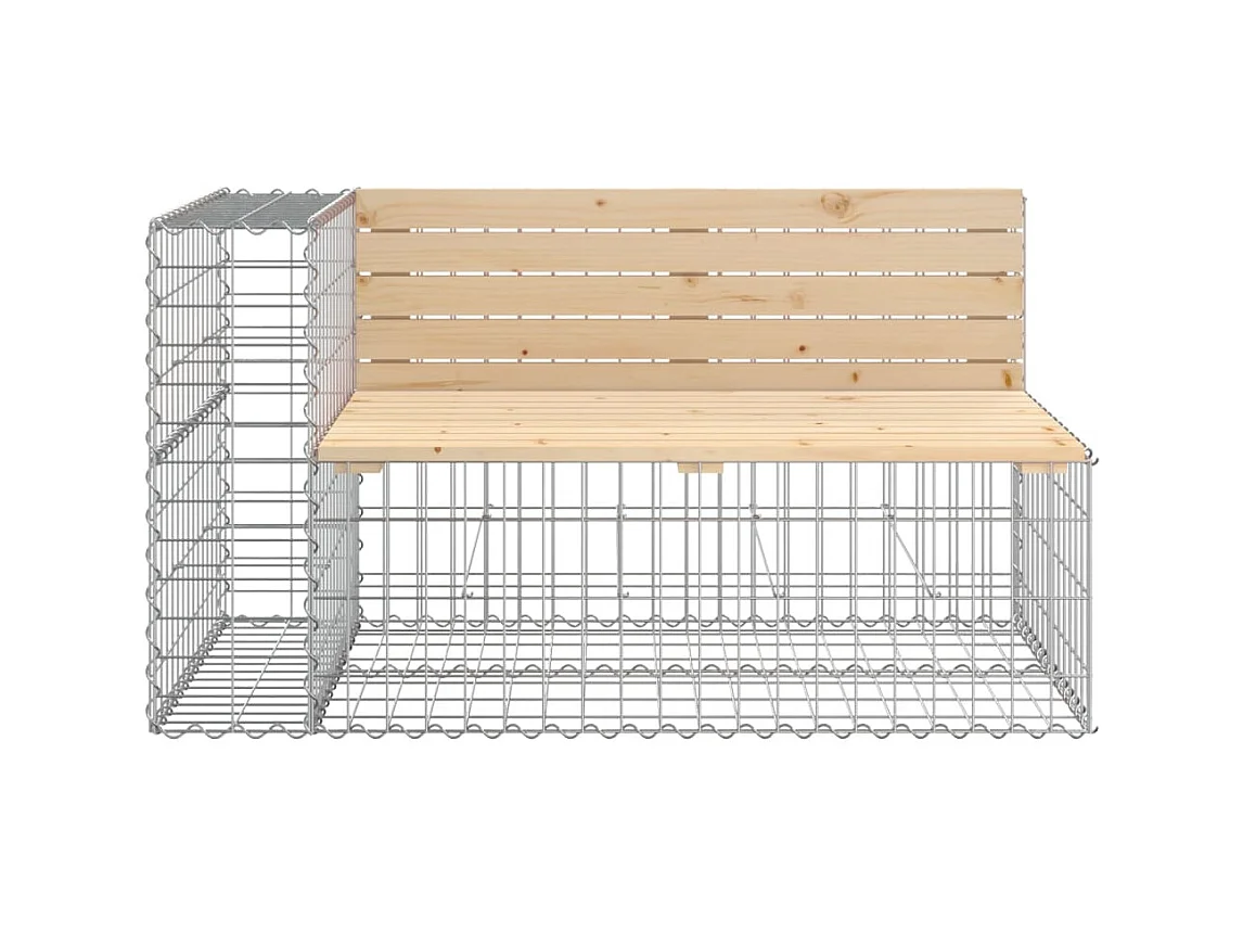 Banc de jardin design gabion 122x71x65,5 cm bois massif de pin PEWV95385